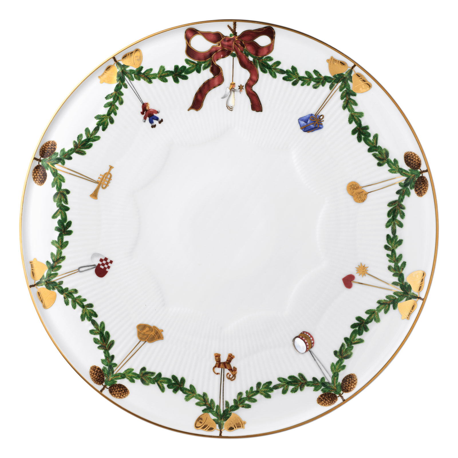 Royal Copenhagen Star Fluted Christmas Tortenplatte 32cm