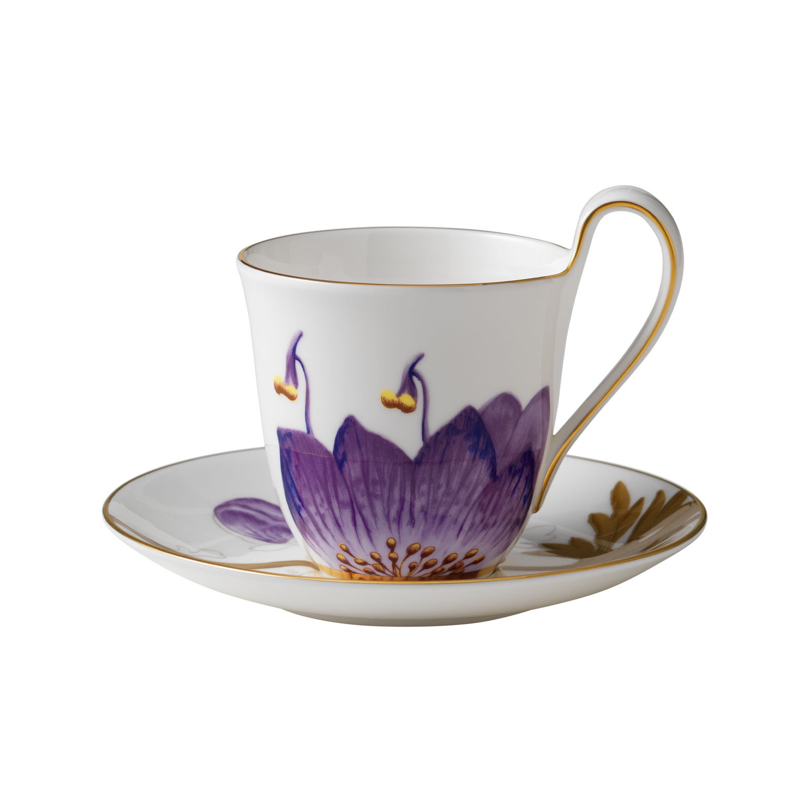 Royal Copenhagen Flora Kaffeetasse mit Untertasse Stiefmütterchen 2 676092