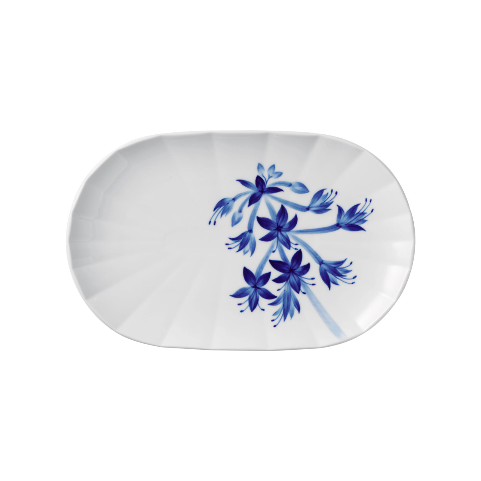 Royal Copenhagen Blomst Platte oval 24cm Funkie