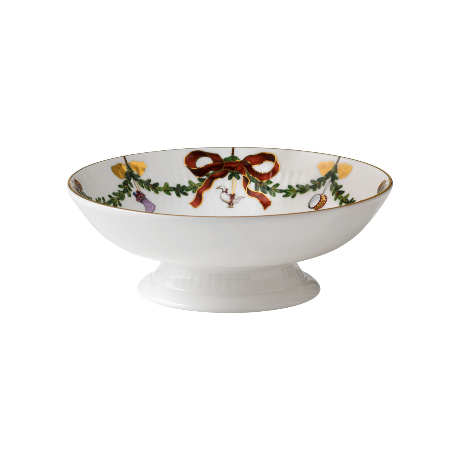 Royal Copenhagen Star Fluted Christmas Schale auf Fuß 18cm