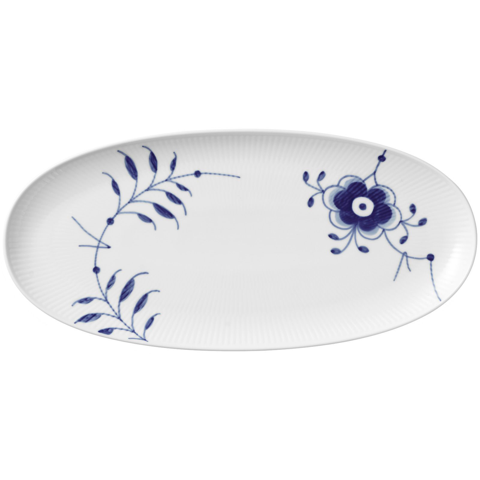 Royal Copenhagen Mega Blau Gerippt Servierplatte oval 37cm