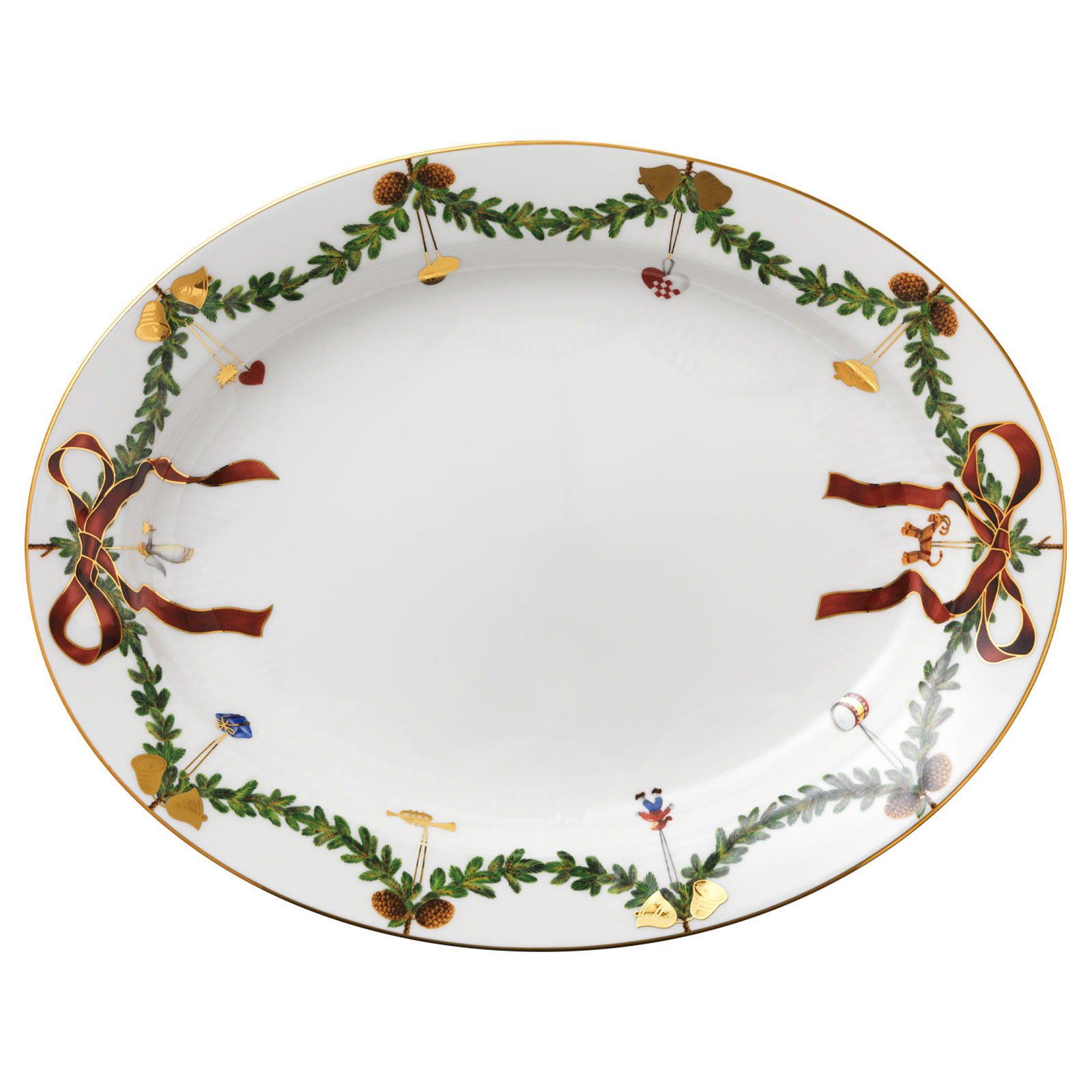 Royal Copenhagen Star Fluted Christmas Platte oval 37cm