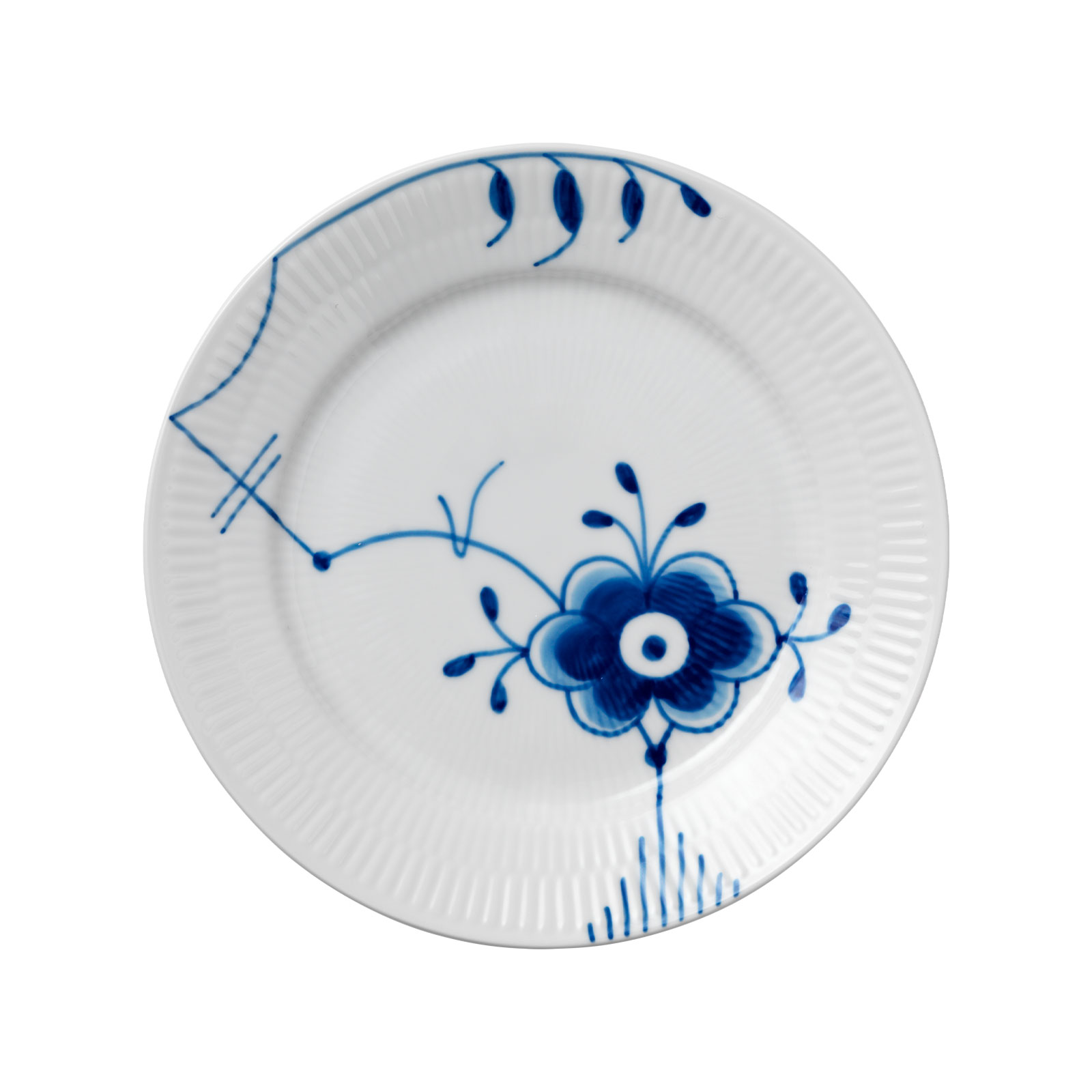 Royal Copenhagen Mega Blau Gerippt Frühstücksteller 19cm Dekor 6 2386620