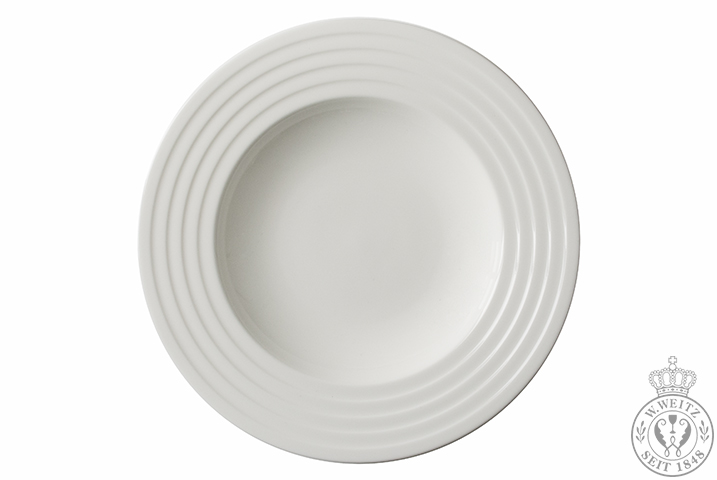 Dibbern Bone China weiß Fine Dining R Suppenteller 25cm mit Relief