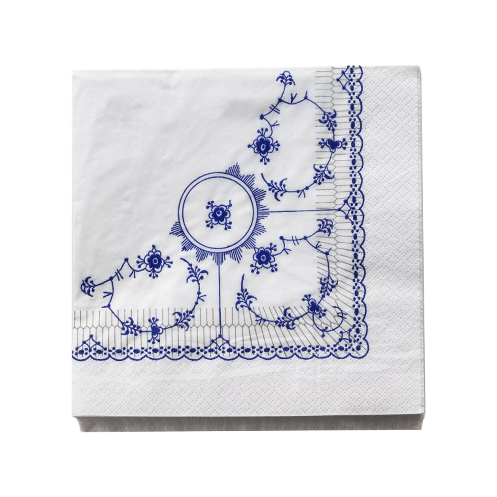 Kunstindustrien Royal Blue Fluted Servietten 40x40cm