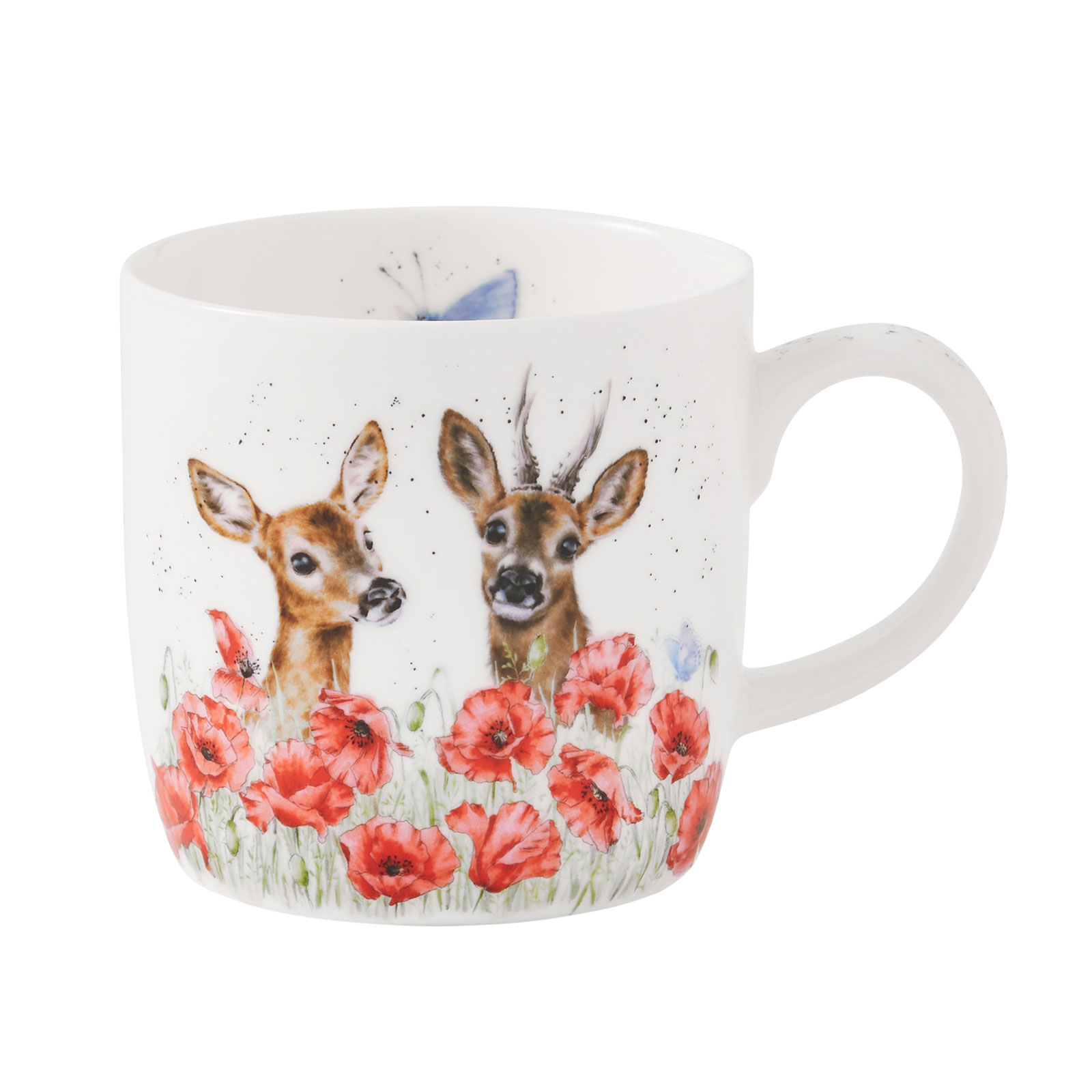 Royal Worcester Wrendale Designs Becher Deer to me/ Rehe u. Blumen