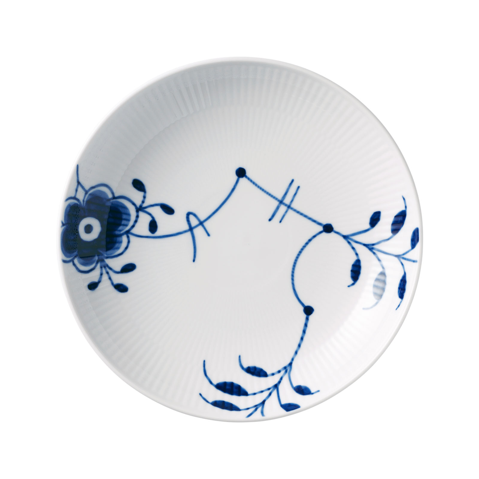 Royal Copenhagen Mega Blau Gerippt Frühstücksteller 20cm Coupe modern