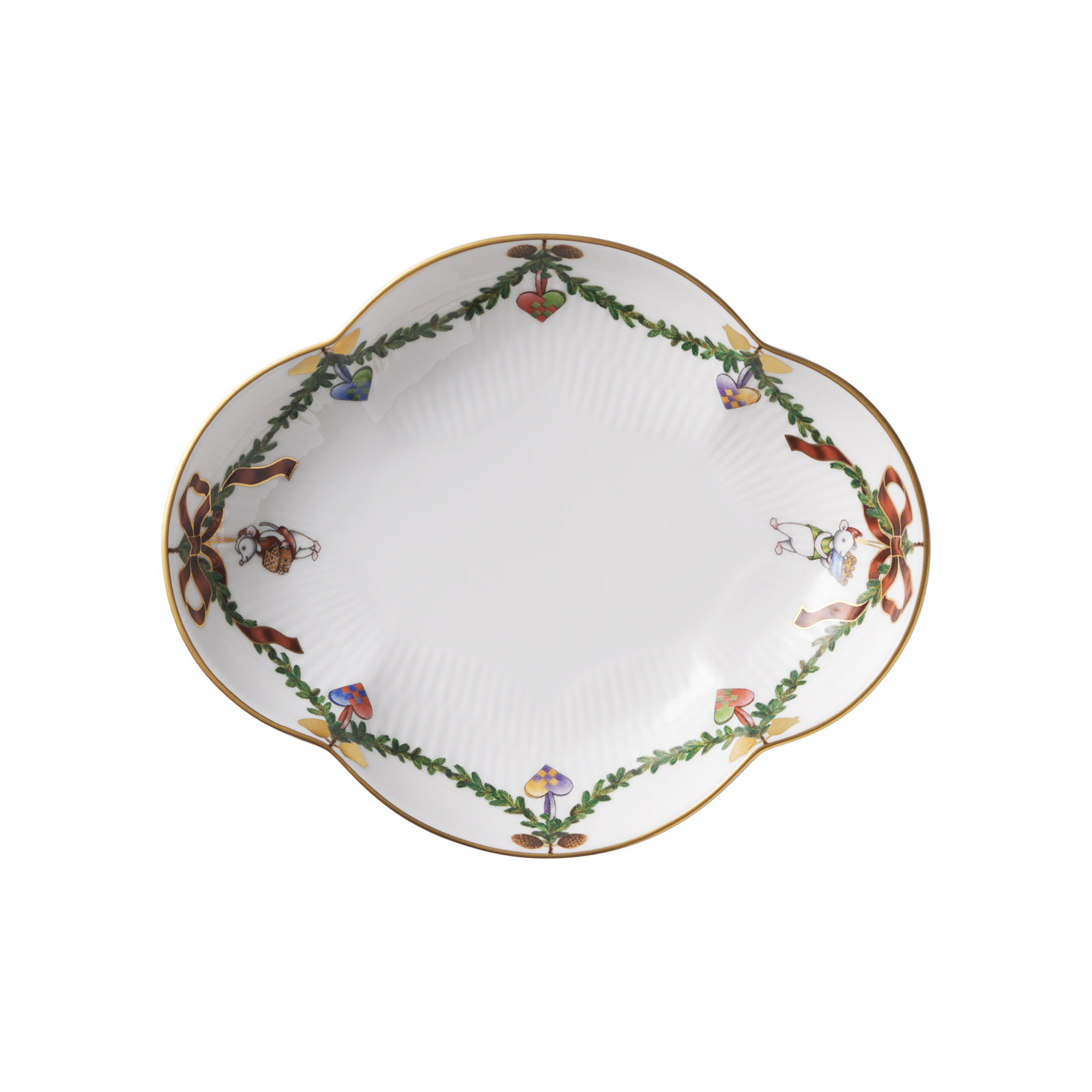 Royal Copenhagen Star Fluted Christmas Beilage oval 17,5cm