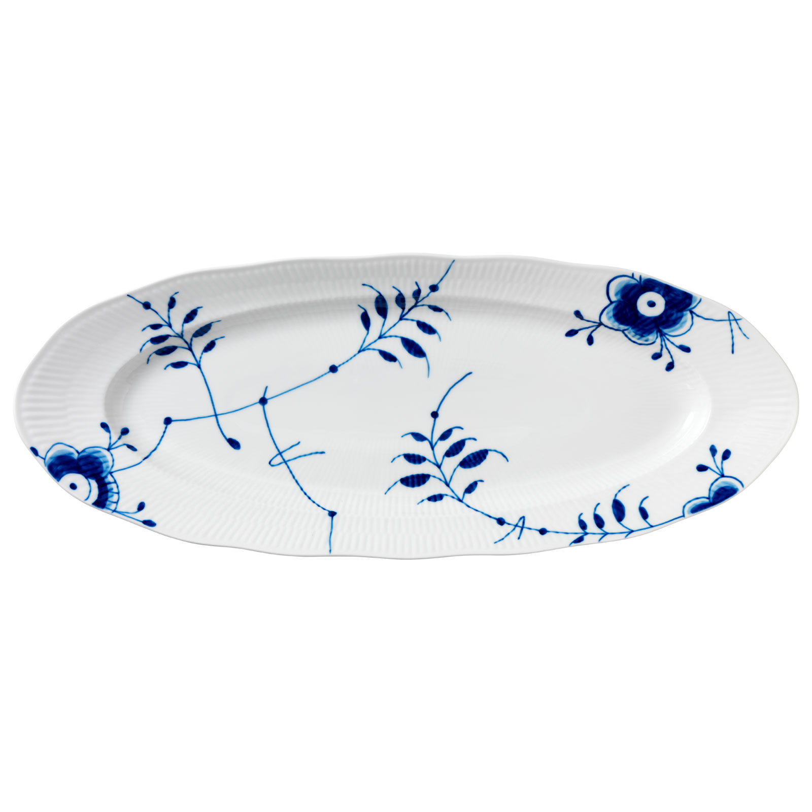 Royal Copenhagen Mega Blau Gerippt Fischplatte oval 60cm 2381389