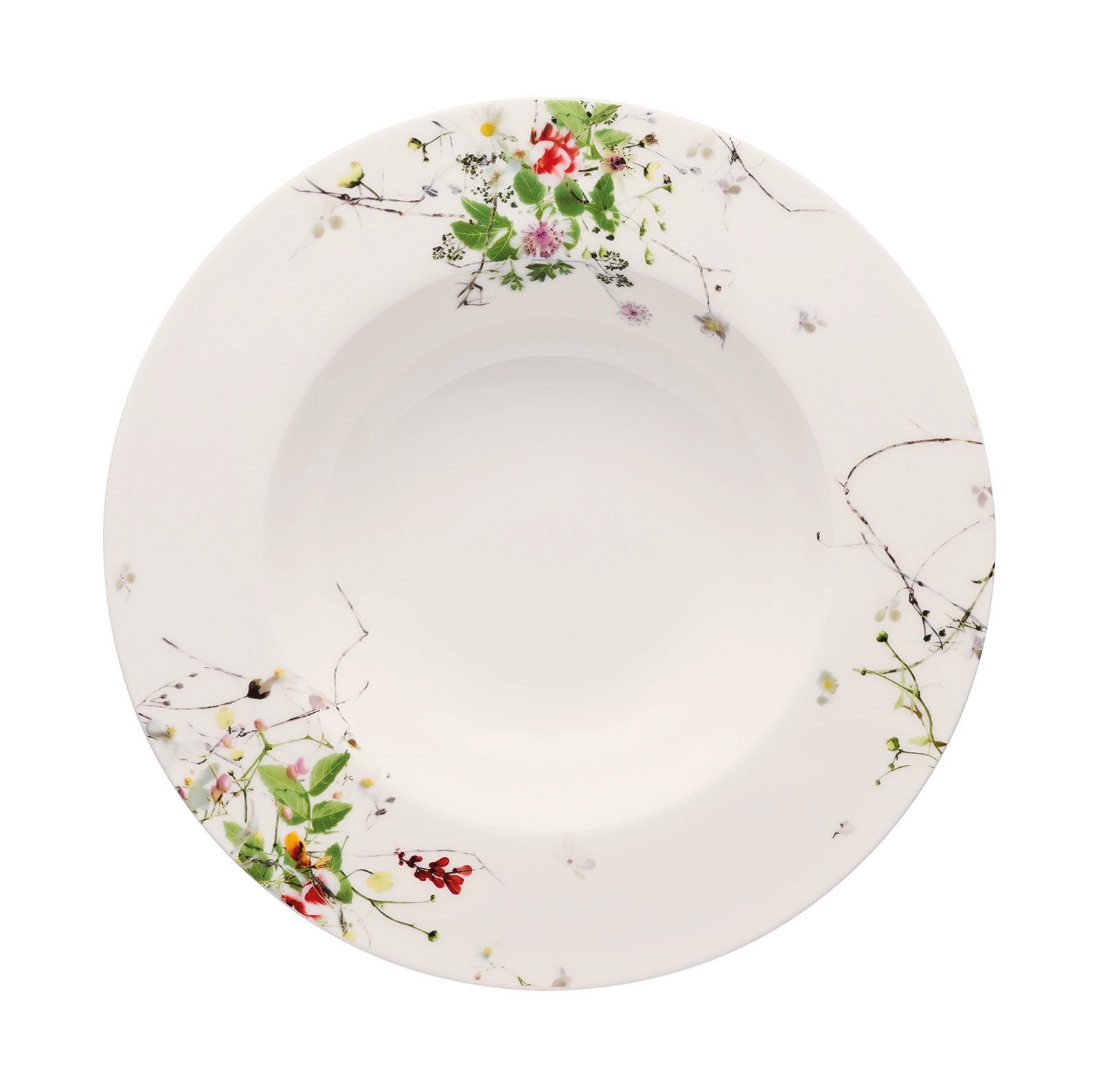 Rosenthal Brillance Fleurs Sauvages Suppenteller Fahne 23cm