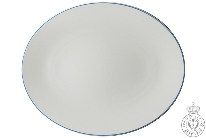 Dibbern Simplicity Platte oval / Fischteller 32cm hellblau