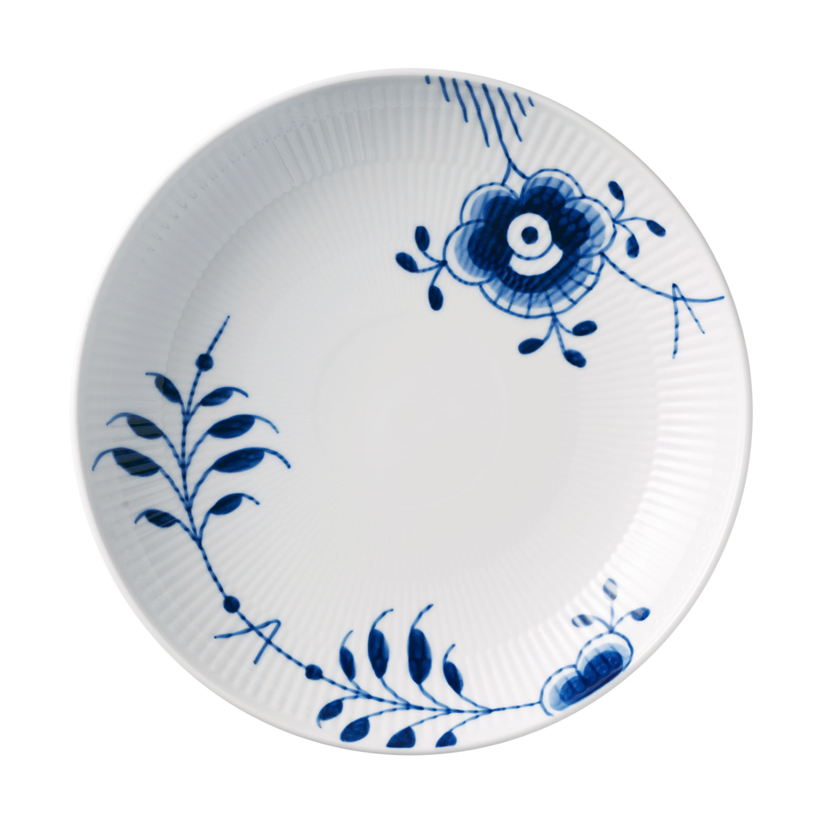 Royal Copenhagen Mega Blau Gerippt Speiseteller 25cm Coupe modern