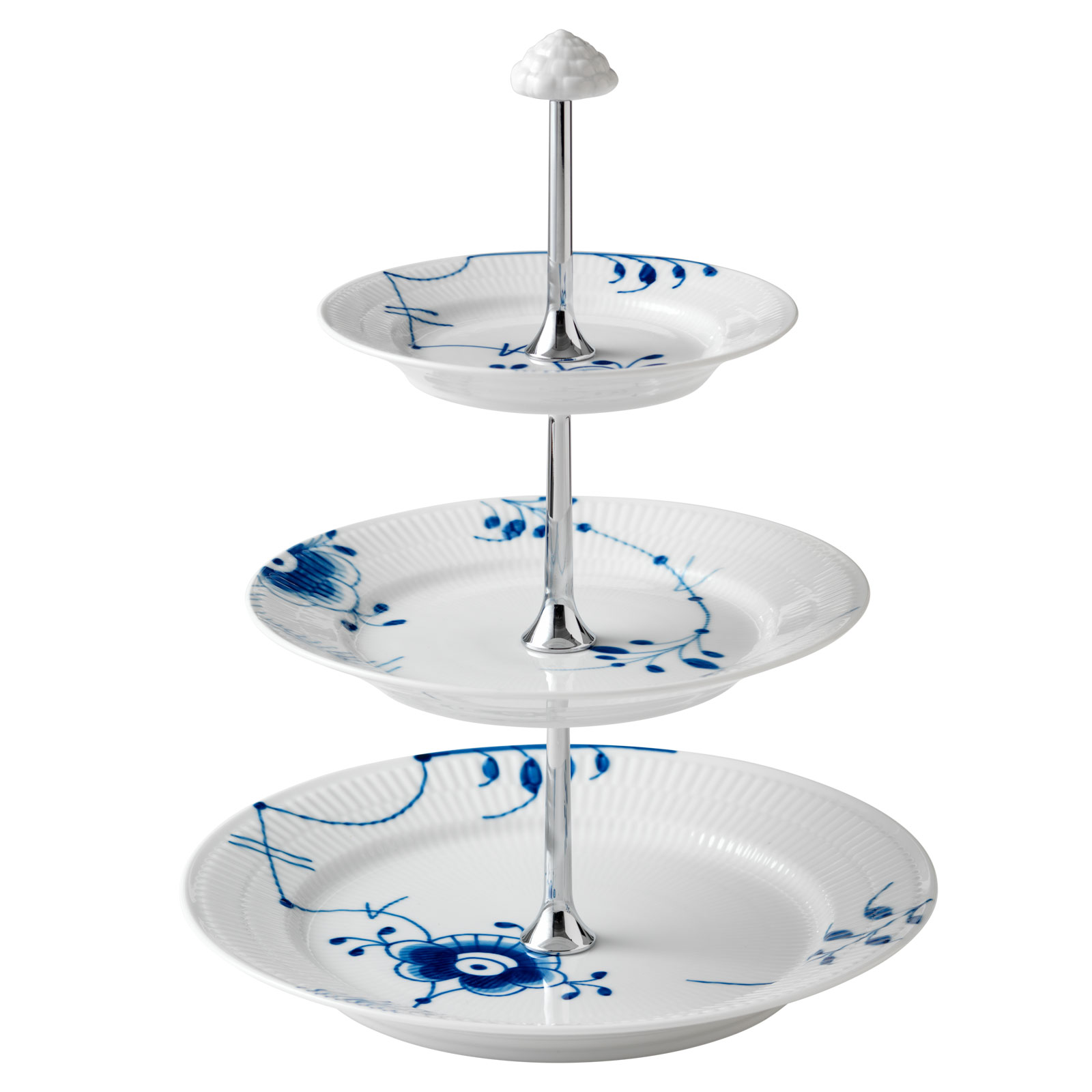 Royal Copenhagen Mega Blau Gerippt Etagere 3tlg. 2381438