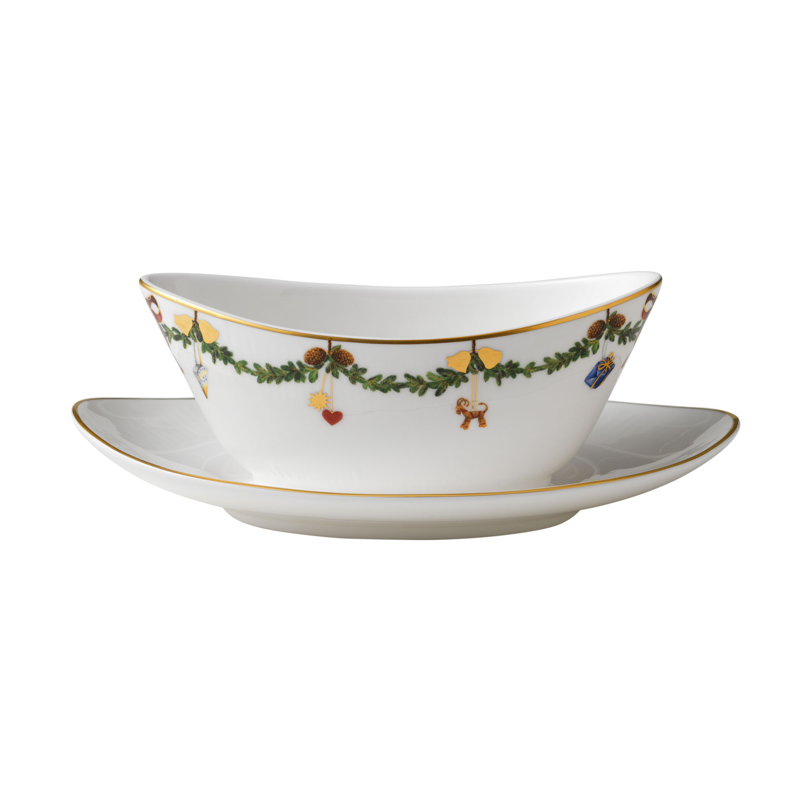 Royal Copenhagen Star Fluted Christmas Sauciere