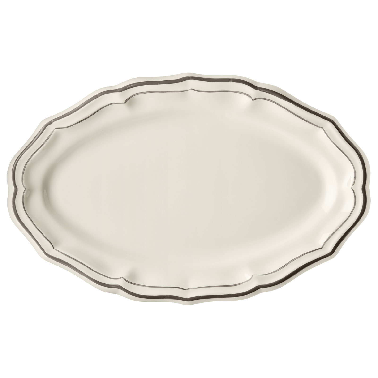 Gien Filet Taupe Platte oval 41cm