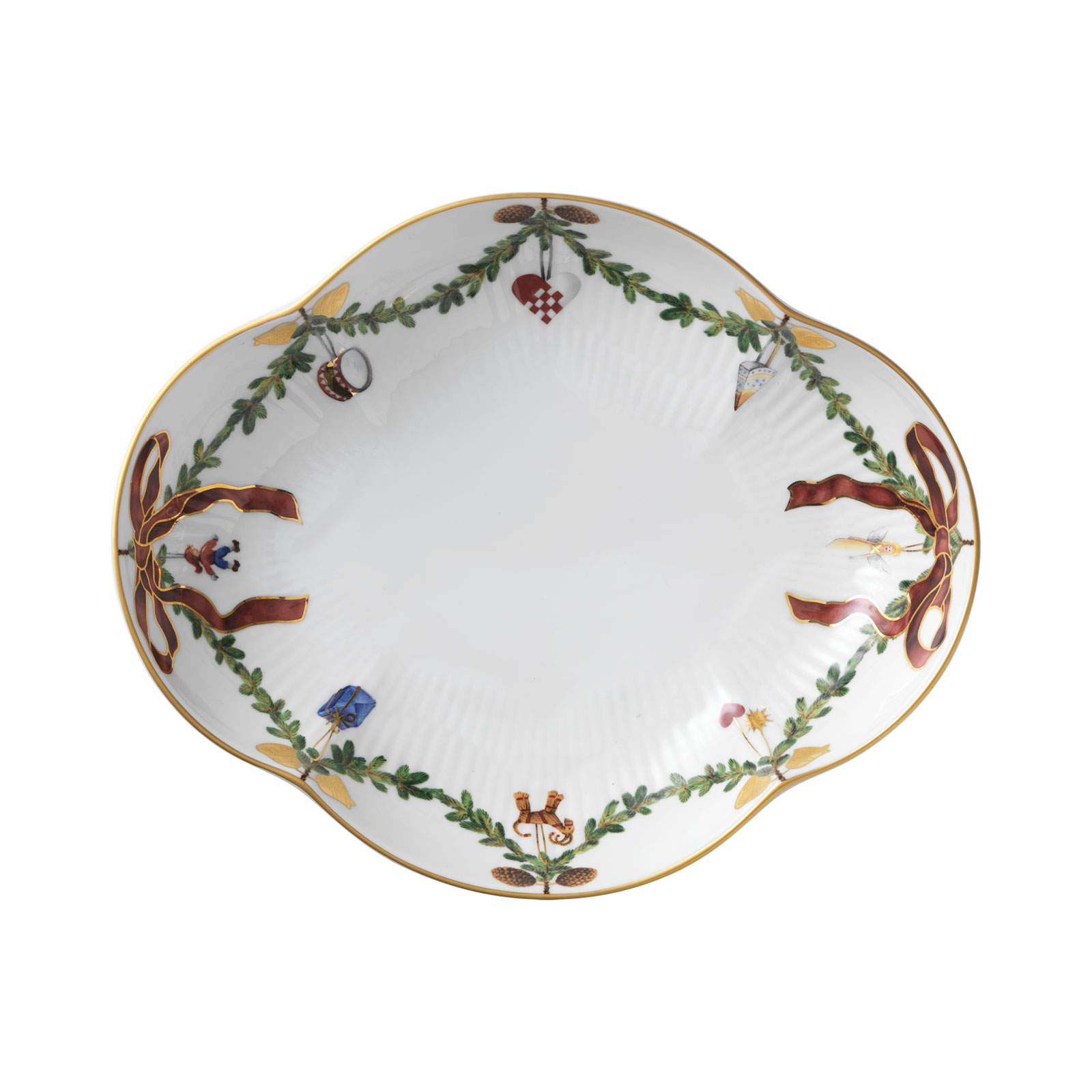 Royal Copenhagen Star Fluted Christmas Beilage oval 22cm