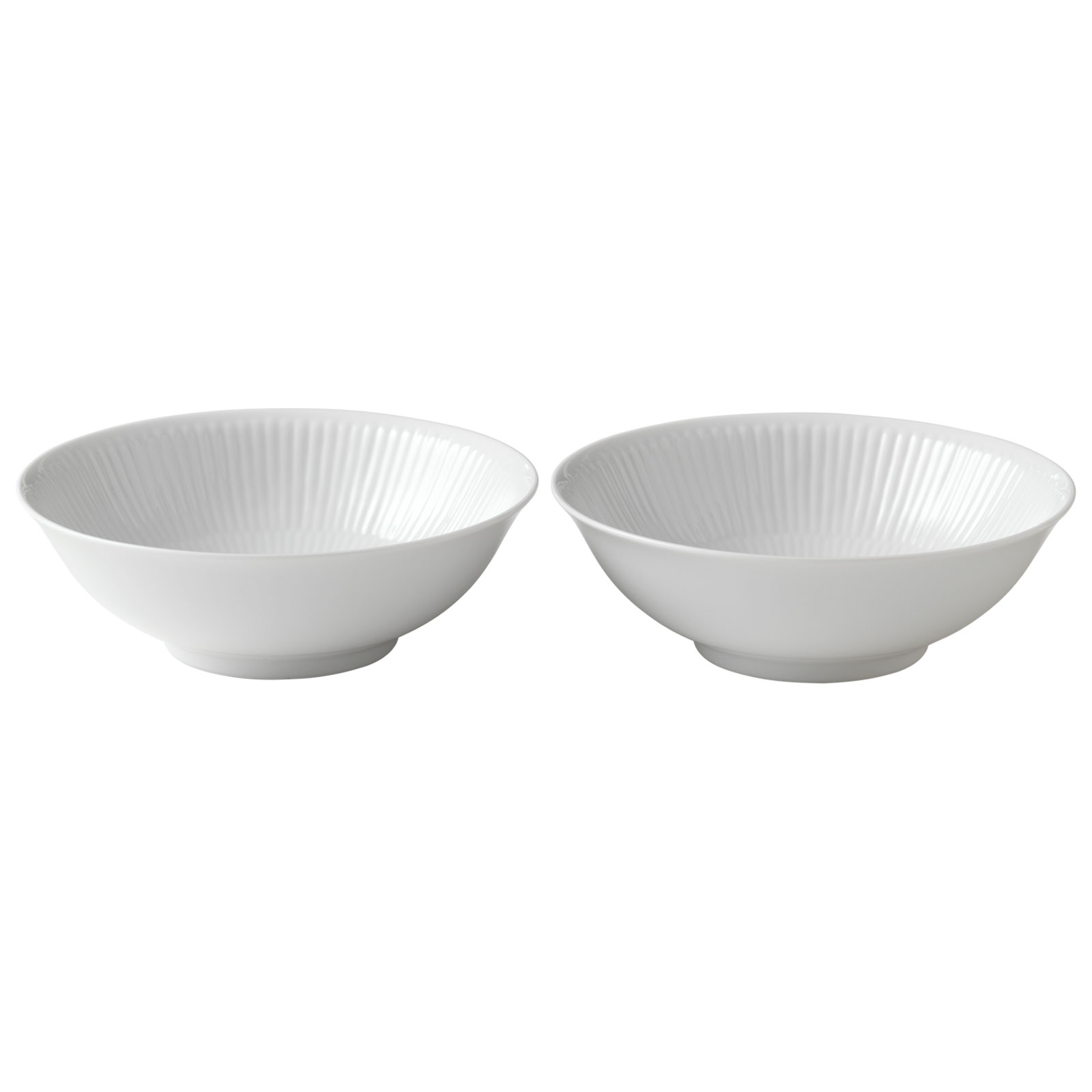 Royal Copenhagen Weiß Gerippt Kompottschale 2er Set 16cm 2408033